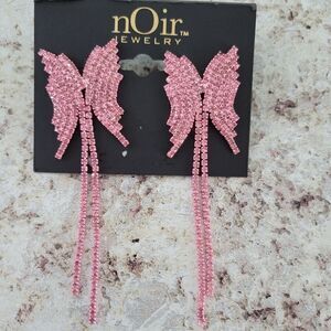 NWT Noir Jewelry Pink Butterfly earrings
